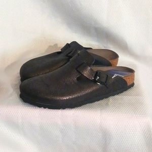 Birkenstock Black Clog Mules with Cork Footbed